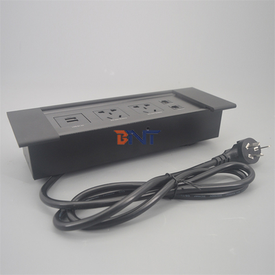 Gepoetst gemonteerd ingebouwde flip-up dekking multi power table stopcontact stopcontact verborgen elektrische desktop stopcontact