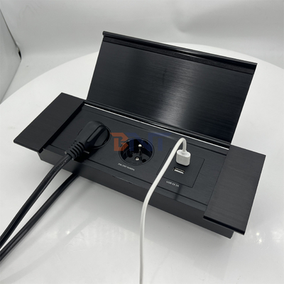 kantoormeubilair 2 fr stroom aansluiting hydraulische conferentietafel pop-up ingebouwde desktop elektrische pop-up stopcontact