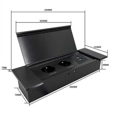 kantoormeubilair 2 fr stroom aansluiting hydraulische conferentietafel pop-up ingebouwde desktop elektrische pop-up stopcontact