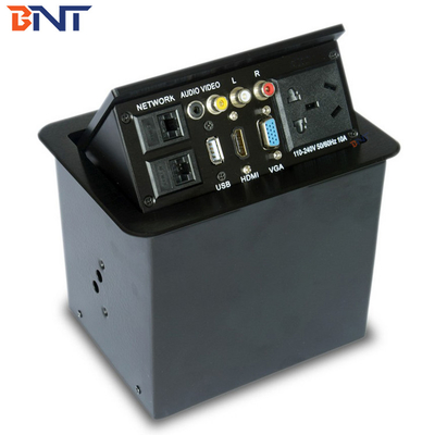 Pop Up Flush Mounted Table Standard Power Socket Conference met RCA / VGA / HDMI