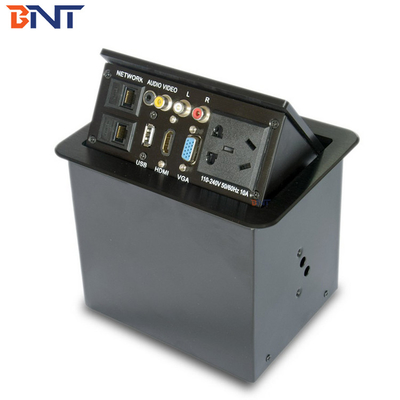 Pop Up Flush Mounted Table Standard Power Socket Conference met RCA / VGA / HDMI