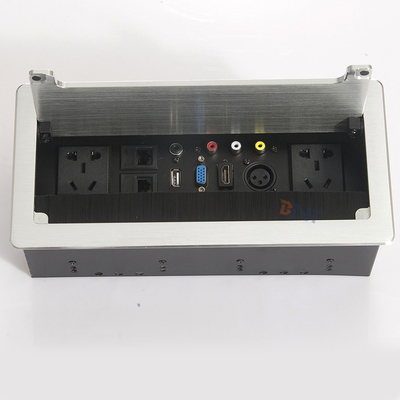 Gepoetste hoes Desktop Flip-up stopcontact Universele standaard met netwerkpoort