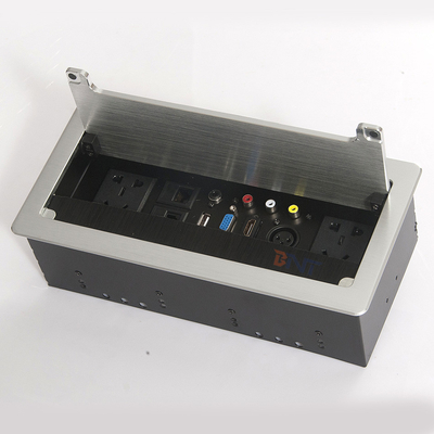 Gepoetste hoes Desktop Flip-up stopcontact Universele standaard met netwerkpoort