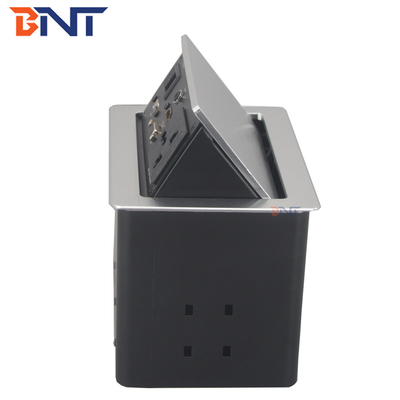 Multi Function Countertop Pop Up Elektriciteitsstop Matte Zwarte Kleur Met HDMI / VGA