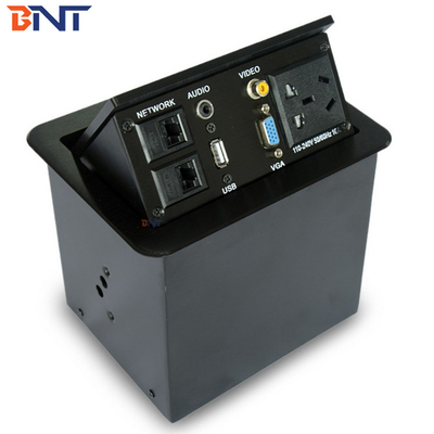 Pneumatische Pop-up Desktop Power Sockets met USB / Network / 3.5 Audio