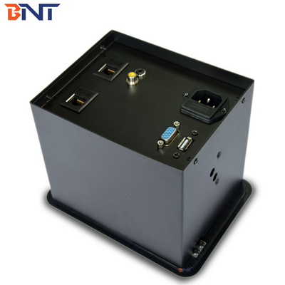 Pneumatische Pop-up Desktop Power Sockets met USB / Network / 3.5 Audio