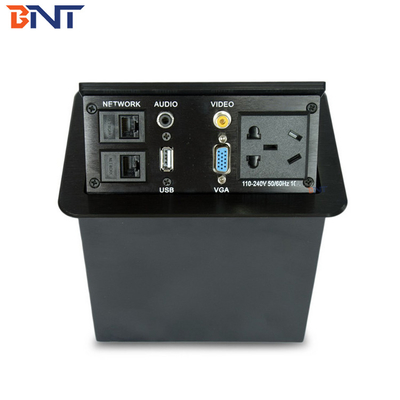 Pneumatische Pop-up Desktop Power Sockets met USB / Network / 3.5 Audio