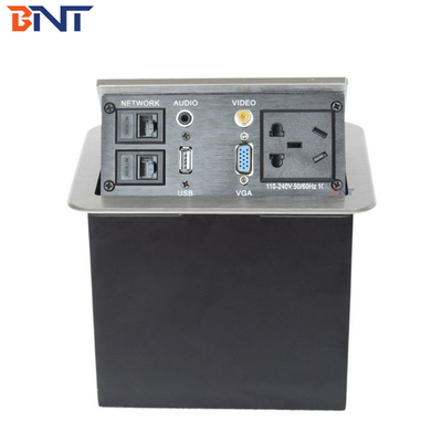 Pneumatische Pop-up Desktop Power Sockets met USB / Network / 3.5 Audio