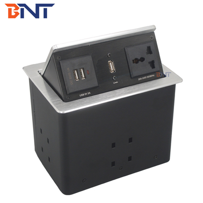 Conferentie Pneumatische tafel Pop Up Plug Socket Dozen met microfoon connector