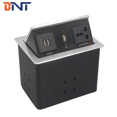 Conferentie Pneumatische tafel Pop Up Plug Socket Dozen met microfoon connector