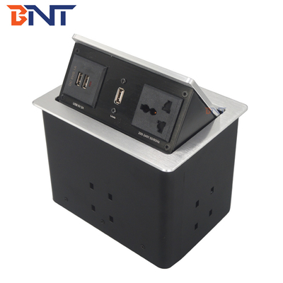 Conferentie Pneumatische tafel Pop Up Plug Socket Dozen met microfoon connector