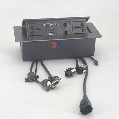 Stroomvoorziening Kantoor Desk Power Sockets Vierkant Hoek Met Audio Video Connector