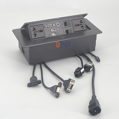 Stroomvoorziening Kantoor Desk Power Sockets Vierkant Hoek Met Audio Video Connector