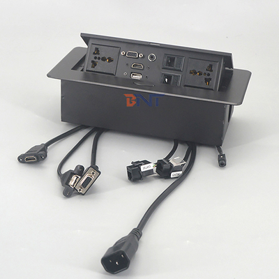 Stroomvoorziening Kantoor Desk Power Sockets Vierkant Hoek Met Audio Video Connector
