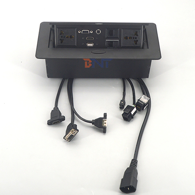 Stroomvoorziening Kantoor Desk Power Sockets Vierkant Hoek Met Audio Video Connector