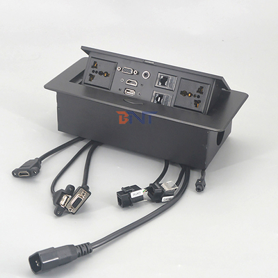 Stroomvoorziening Kantoor Desk Power Sockets Vierkant Hoek Met Audio Video Connector