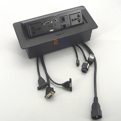 Stroomvoorziening Kantoor Desk Power Sockets Vierkant Hoek Met Audio Video Connector
