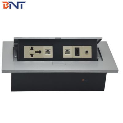 Verborgen 3.5 Audio Desk Pop Up Sockets Zwart Mat, stroomstroom aansluiting voor tafel