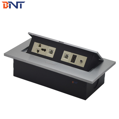 Verborgen 3.5 Audio Desk Pop Up Sockets Zwart Mat, stroomstroom aansluiting voor tafel