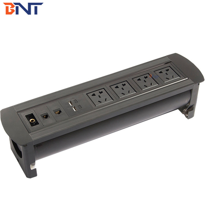 dubbele universele voedingsinterface gebruikt in kantoorruimte handleiding flip-up stopcontact MK6204
