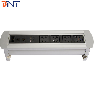 dubbele universele voedingsinterface gebruikt in kantoorruimte handleiding flip-up stopcontact MK6204