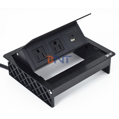 Fabriek UsDesktop Table Flip Cover 20W USB Socket Verborgen Desktop Power Grommet Borstel