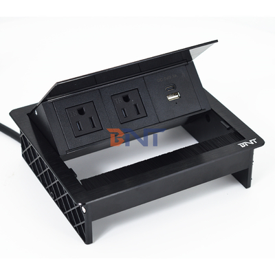 Fabriek UsDesktop Table Flip Cover 20W USB Socket Verborgen Desktop Power Grommet Borstel