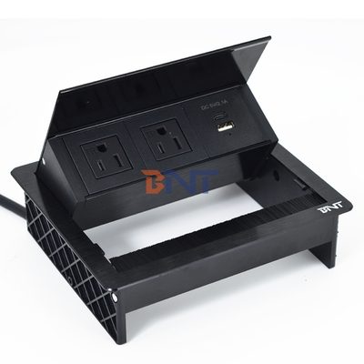 Fabriek UsDesktop Table Flip Cover 20W USB Socket Verborgen Desktop Power Grommet Borstel