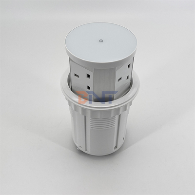 Custom 3-outlet pop-up outlet toren pvc en aluminium keuken tafel stroom stopcontact met draadloze oplader Desktop pop-up stopcontact