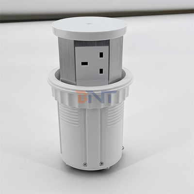 Custom 3-outlet pop-up outlet toren pvc en aluminium keuken tafel stroom stopcontact met draadloze oplader Desktop pop-up stopcontact