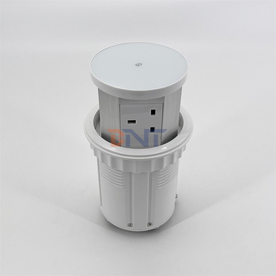 Custom 3-outlet pop-up outlet toren pvc en aluminium keuken tafel stroom stopcontact met draadloze oplader Desktop pop-up stopcontact