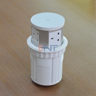 Custom 3-outlet pop-up outlet toren pvc en aluminium keuken tafel stroom stopcontact met draadloze oplader Desktop pop-up stopcontact