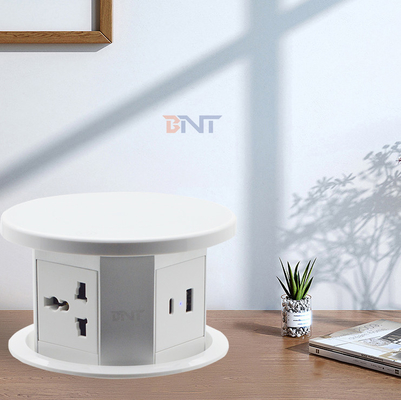 Elektrische Desktop Pop-up Power Socket Wifi Motoriseerde Lifting Power Outlet Met draadloos opladen Verborgen Tabletop Socket