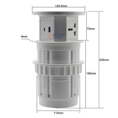Elektrische Desktop Pop-up Power Socket Wifi Motoriseerde Lifting Power Outlet Met draadloos opladen Verborgen Tabletop Socket