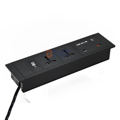 Insteekte tafelpluggen Universele stopcontacten USB A+C-poorten 65W Max-uitgang US/EU/AU 16A/13A