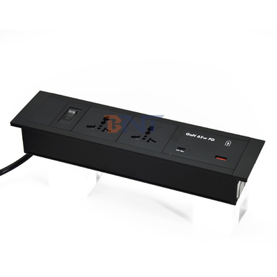 Insteekte tafelpluggen Universele stopcontacten USB A+C-poorten 65W Max-uitgang US/EU/AU 16A/13A
