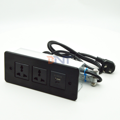Afgesloten stroomstrook USB C Fast Charge Flush Mount Desk Meubel lades Socket Conferentietafel Verborgen stopcontact