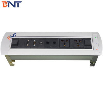 Afgeronde hoek 180 graden Roterende hoek dDesk Flip Up Power Outlet