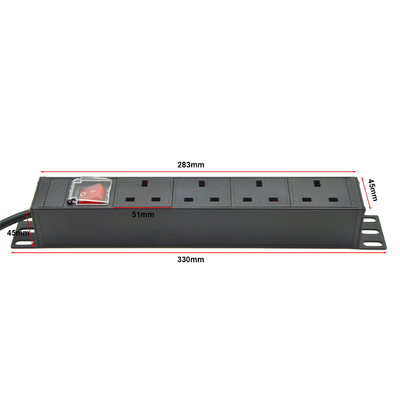 PDU 4-poort stopcontacten SPD Surge Protector Power Strip Extension Socket 3250W met aan/uit schakelaar en stroomkabel
