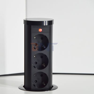 EU-plug type 3-uitlaat Pneumatisch stroomsluiting IP44 Standaard aluminium legering Lifting Outlet voor verborgen keukengebruik