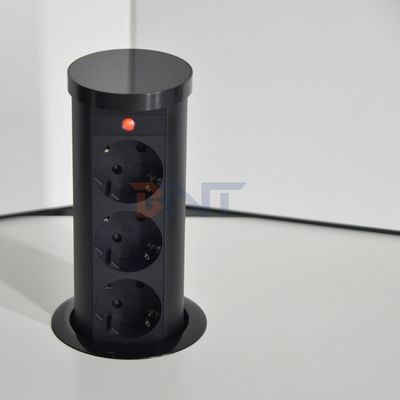 EU-plug type 3-uitlaat Pneumatisch stroomsluiting IP44 Standaard aluminium legering Lifting Outlet voor verborgen keukengebruik