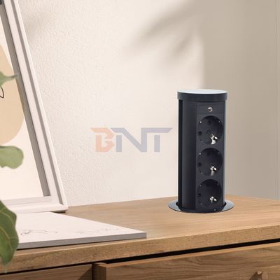 EU-plug type 3-uitlaat Pneumatisch stroomsluiting IP44 Standaard aluminium legering Lifting Outlet voor verborgen keukengebruik