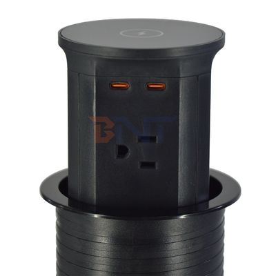4 Outlet US Standaard Keuken Lift Socket Verborgen Pneumatische Pop-up Sockets EU UK Connectiviteit USB draadloos opladen