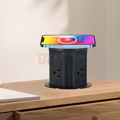 4 Outlet US Standaard Keuken Lift Socket Verborgen Pneumatische Pop-up Sockets EU UK Connectiviteit USB draadloos opladen