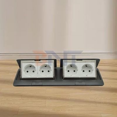 Aluminium legering vloer stopcontact Pop-up waterdicht verborgen grond stopcontact Plug 4 Outlet Power Socket