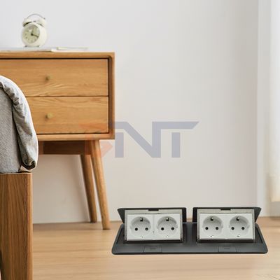 Aluminium legering vloer stopcontact Pop-up waterdicht verborgen grond stopcontact Plug 4 Outlet Power Socket