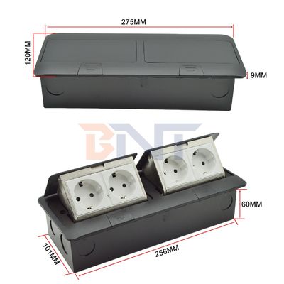 Aluminium legering vloer stopcontact Pop-up waterdicht verborgen grond stopcontact Plug 4 Outlet Power Socket