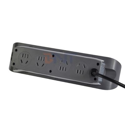 3 Panel Desktop Multifunctionele stroomuitlaat met 8AC elektrisch stopcontact en dubbele USB A + C oplaadcontact