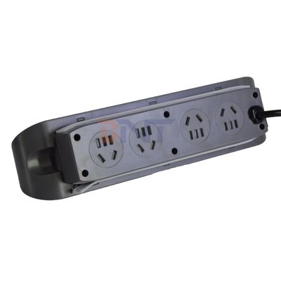 3 Panel Desktop Multifunctionele stroomuitlaat met 8AC elektrisch stopcontact en dubbele USB A + C oplaadcontact