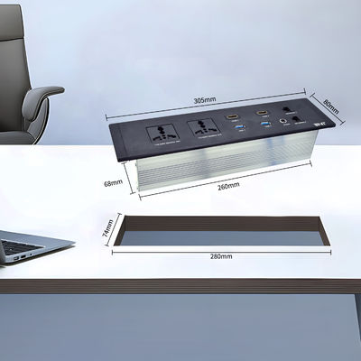 Desktop Ingebouwde Multifunctionele Stopcontact Universele Stekker Opties met Dubbele USB-A Poorten IP44 Niveau